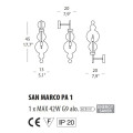 Бра Evi Style San Marco PA1 ES0630PA04AMAL
