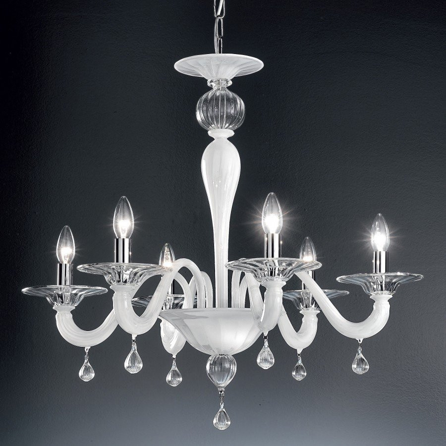 Люстра Vetri Lamp 927/6 Bianco/Cristallo