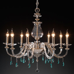 Люстра Euroluce Flora L8 silver Clear
