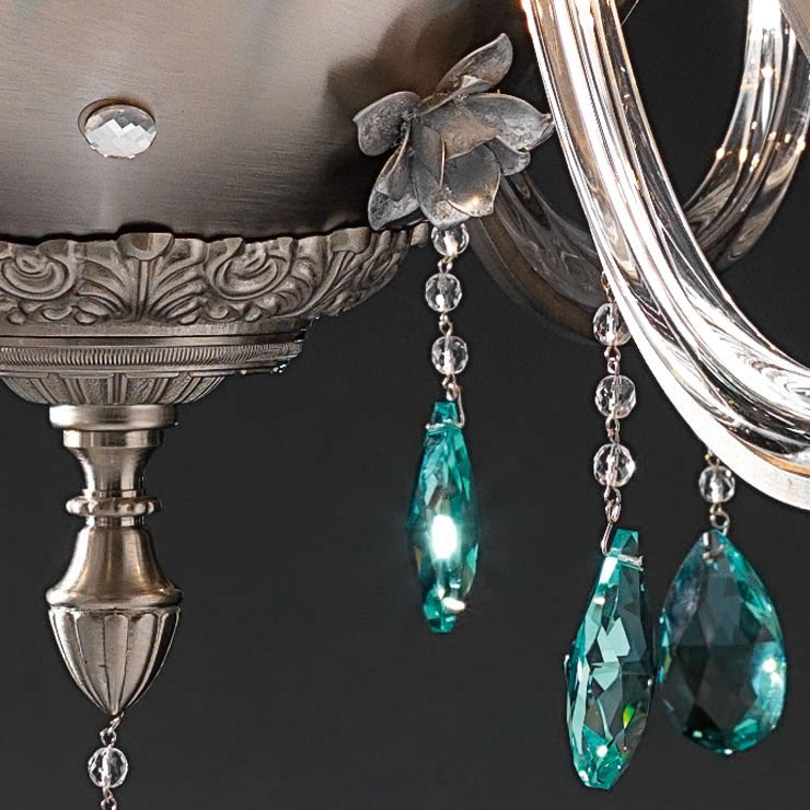 Люстра Euroluce Flora L8 silver Clear