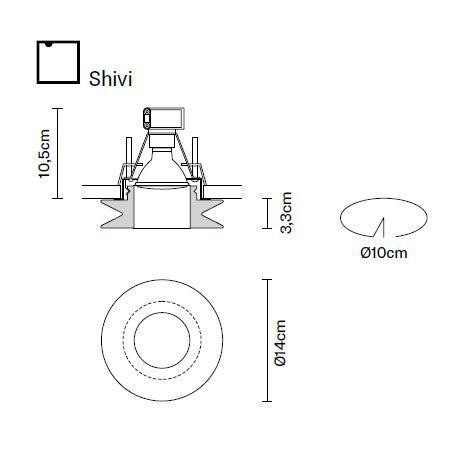 Встраиваемый спот (точечный светильник) Fabbian Shivi D27 F31 01