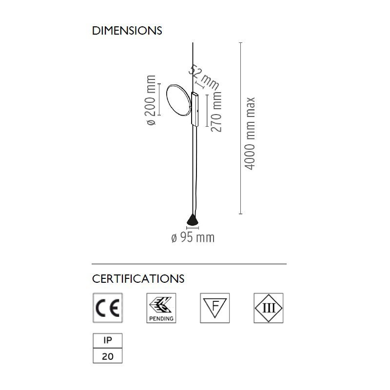 Подвесной светильник Flos OK Black F4640030