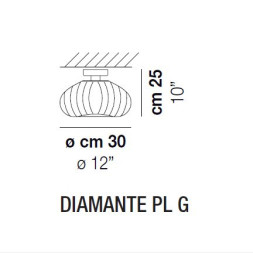 Потолочный светильник Vistosi Diamante PL G E27 CR NI