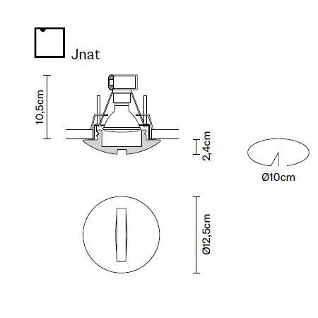Встраиваемый спот (точечный светильник) Fabbian Jnat D27 F33 01