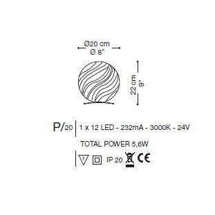 Настольная лампа La Murrina Ganimede P LED 20 DD-3S