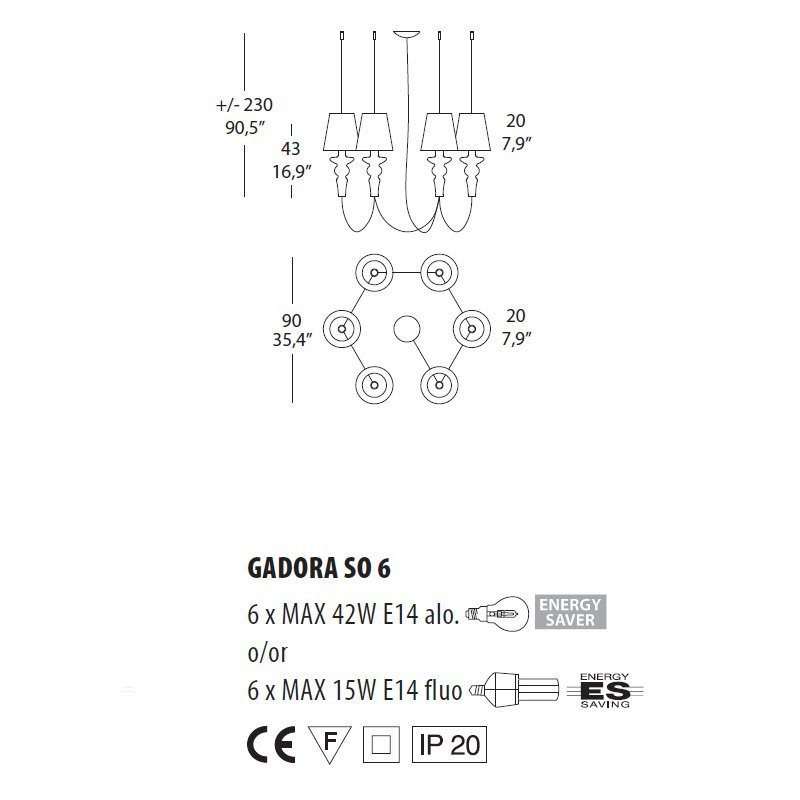 Люстра Morosini Evi Style Gadora SO6 ES0601SO04AVAL