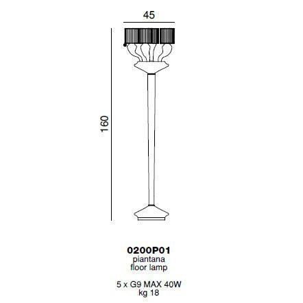 Торшер Beby Group Silver night 0200P01 White Leather 01 Silver Grey