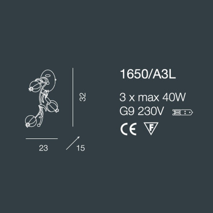 Бра Bellart Ametista 1650/A3L 03/V09