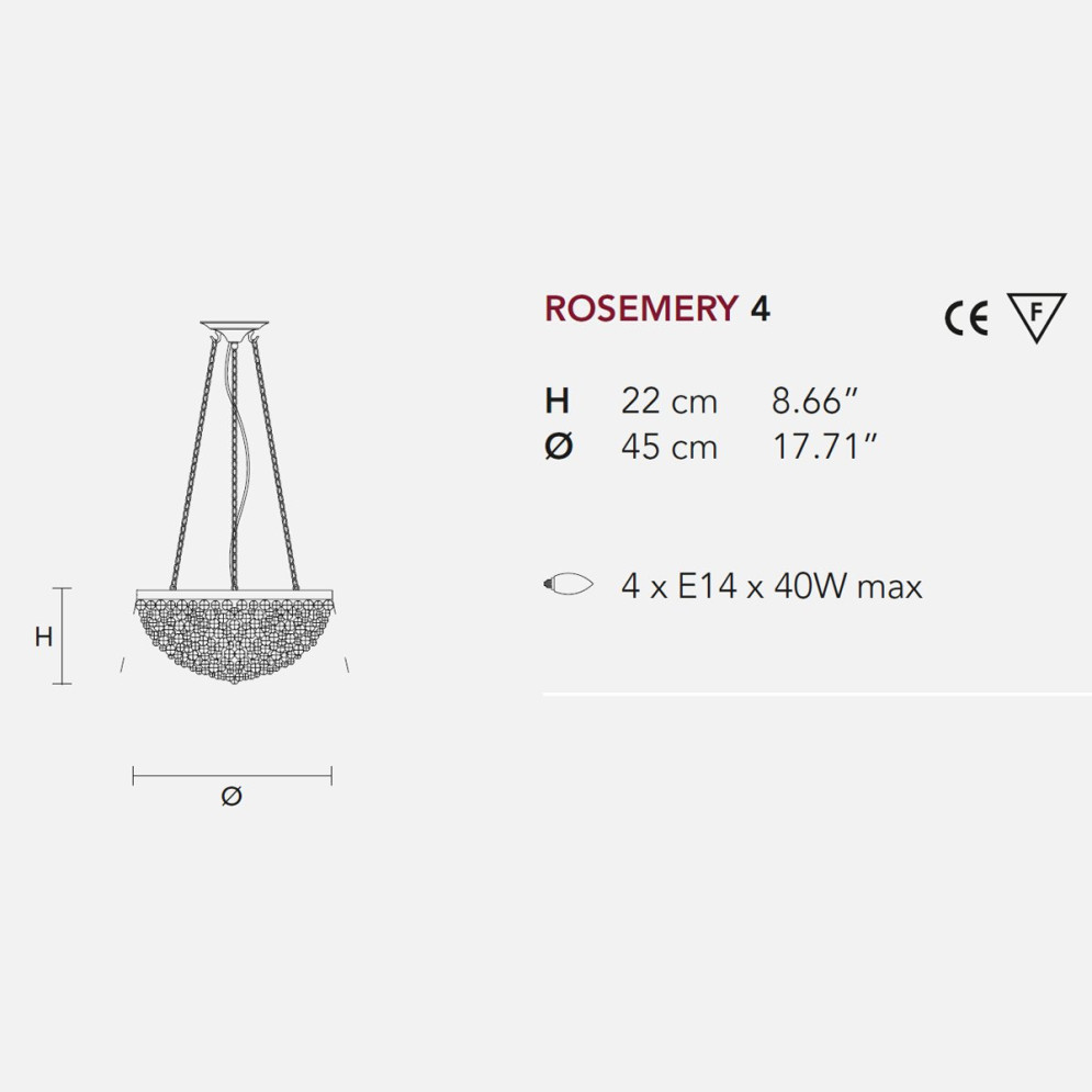 Подвесной светильник Masiero Rosemery 4 /V13