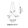 Подвесной светильник Vistosi Damasco SP 6 P ALO CR/CR NI