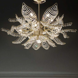 Потолочный светильник IDL Ninfea 436/10+1PF Gold Swarovski