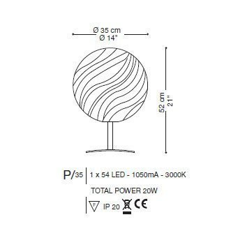 Настольная лампа La Murrina Ganimede P LED 35 DD-3S