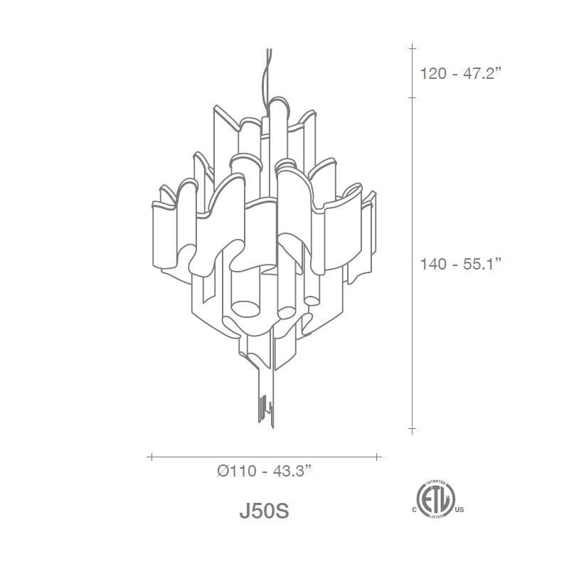Подвесной светильник Terzani Stream J50S E7 C8