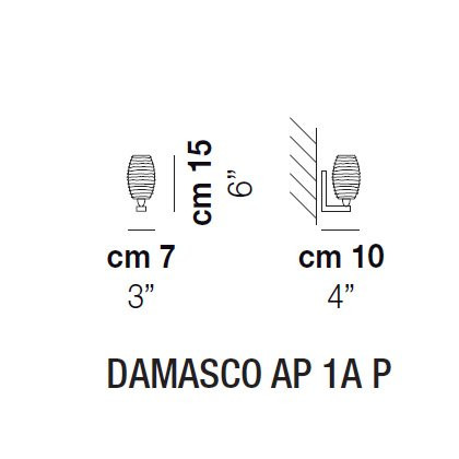 Бра Vistosi Damasco AP 1A P ALO CR/TO NI