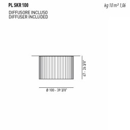 Потолочный светильник Axo Light Skirt PL SKR 100 Verde chiaro PLSKR100E27XXVE