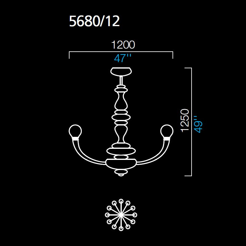 Люстра Barovier&amp;Toso Pigale 5680/12/BC