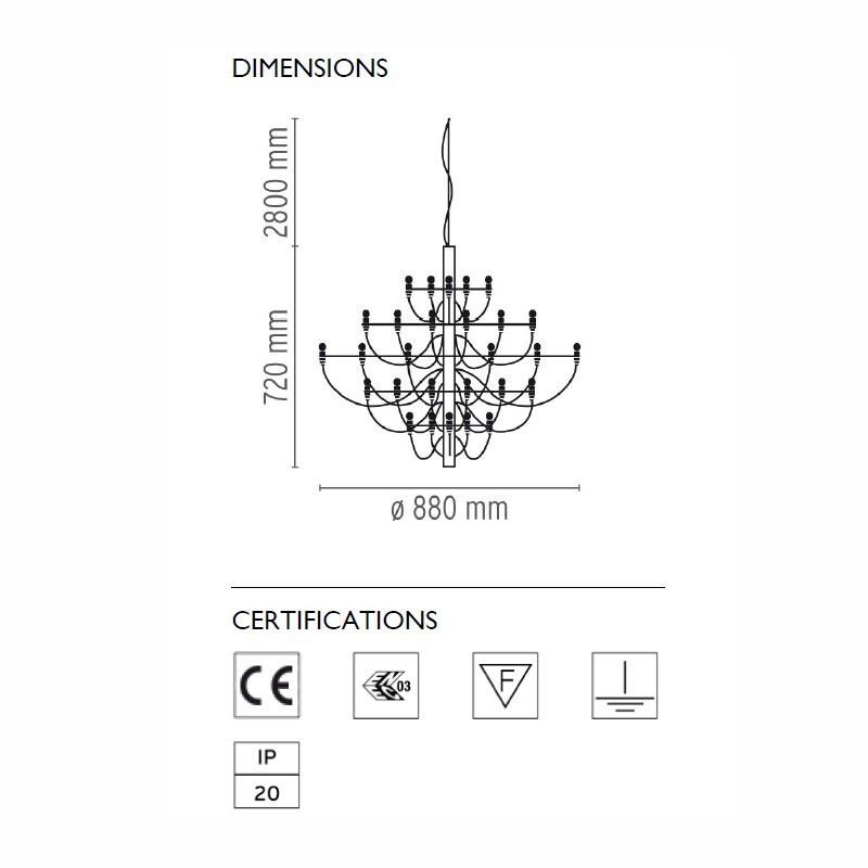 Люстра Flos 2097/30 Chrome A1400057