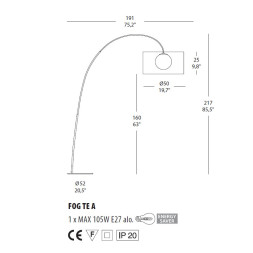 Торшер Morosini Fog TE A 0201TE08BIIN