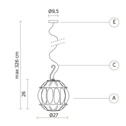 Уличный подвесной светильник Karman Ginger SE116 5F EXT