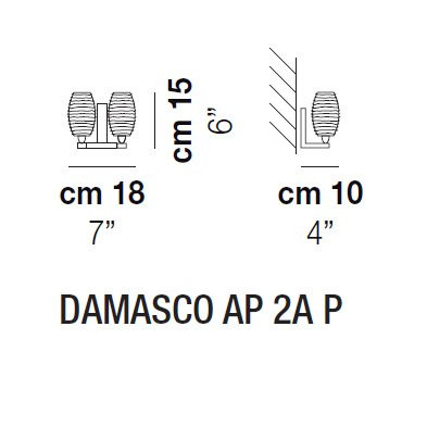 Бра Vistosi Damasco AP 2A P ALO CR/TO NI