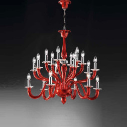 Люстра Vetri Lamp 1150/6+6+6 Rosso/Cristallo