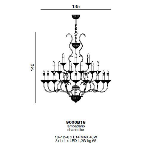 Люстра Beby Group Queen of Roses 9000B18 Chrome SW Bluino