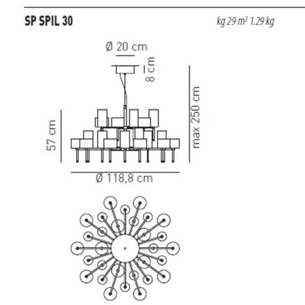 Люстра Axo Light Spillray SP SPIL 30 Cristallo SPSPIL30CSCR12V