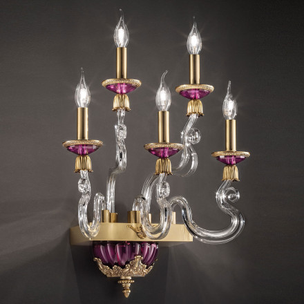 Бра Euroluce Barocco A5 gold Amethyst