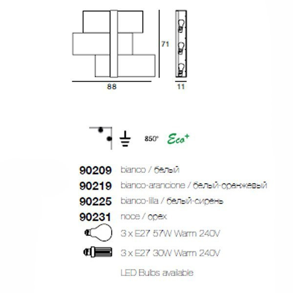 Настенно-потолочный светильник Linea Light Triad 90209