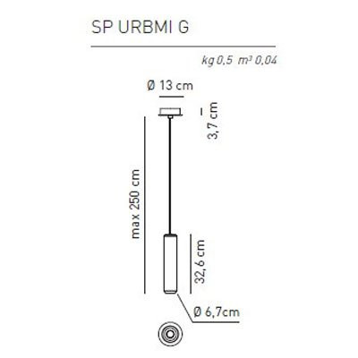Подвесной светильник Axo Light Urban &amp; Urban mini SP URMI G I BR XX LED