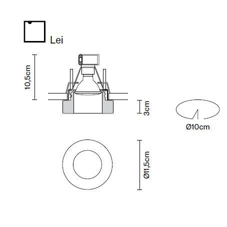 Встраиваемый спот (точечный светильник) Fabbian Lei D27 F43 00