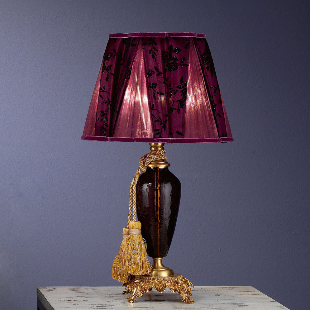 Настольная лампа Euroluce Barocco LP1 gold Amethyst