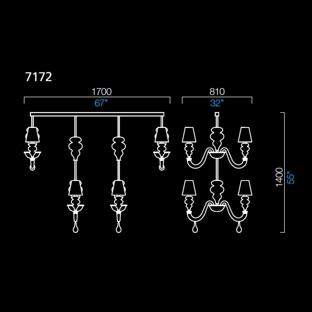 Люстра Barovier&amp;Toso Ran Side 7172/RS/NN
