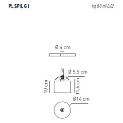 Потолочный светильник Axo Light Spillray PL SPIL G I Rosso PLSPILGIRSCR12V