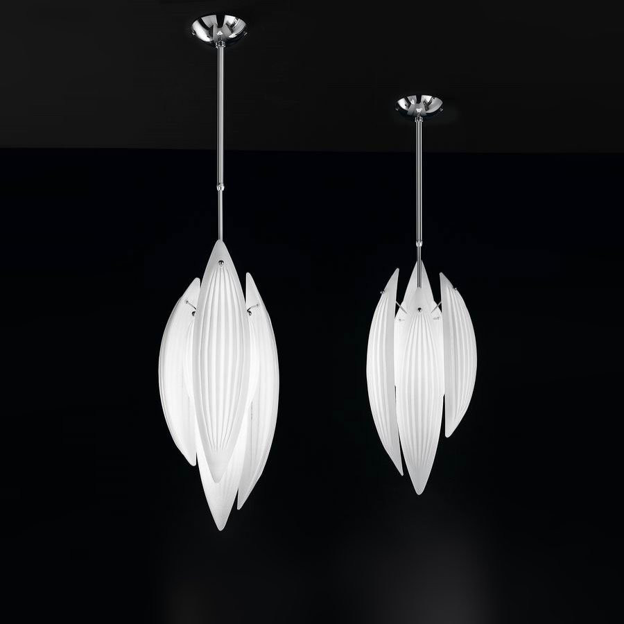 Подвесной светильник IDL Paradise 430/20 Chrome White Murano Glass