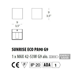 Настенный светильник Morosini Sunrise ECO SUNRISE ECO PA90 G9 0591PA01SAAL