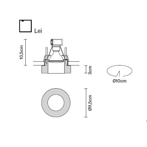 Встраиваемый спот (точечный светильник) Fabbian Lei D27 F44 35