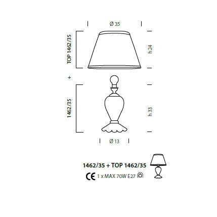 Настольная лампа Sylcom Scrigno 1462/35 D ORO + TOP 1462/35 ORO
