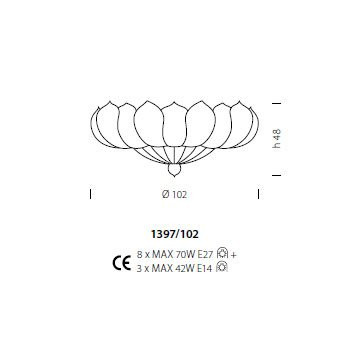 Потолочный светильник Sylcom Loredan 1397/102 D ORO