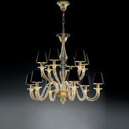 Люстра Vetri Lamp 1151/6+6 Bianco/Cristallo/Nero