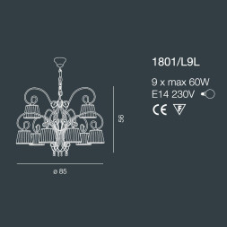 Люстра Bellart Venezia 1801/L9L 01/P06