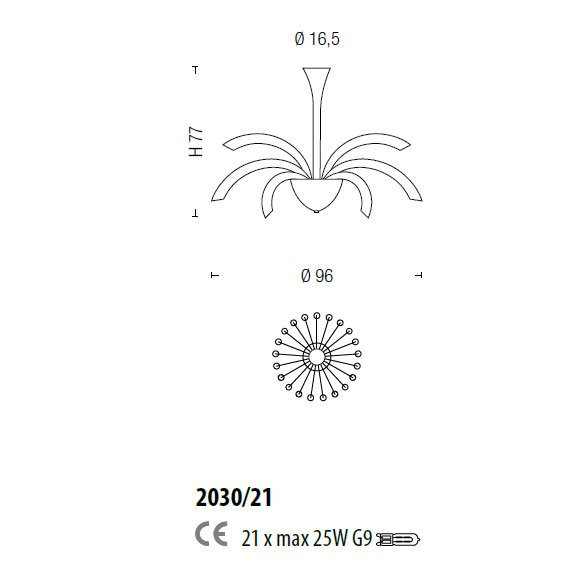 Потолочная люстра Sylcom Phoenix 2030/21 BL
