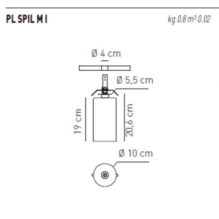 Потолочный светильник Axo Light Spillray PL SPIL M I Cristallo PLSPILMICSCR12V