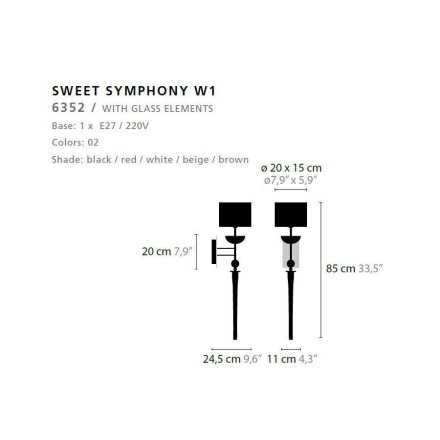 Бра Ilfari Sweet Symphony W1 Black shade 6352