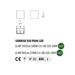 Настенный светильник Morosini Sunrise ECO SUNRISE ECO PA90 LED 0591PA01SVL2