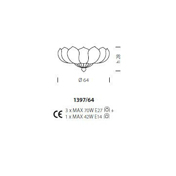 Потолочный светильник Sylcom Loredan 1397/64 B CR