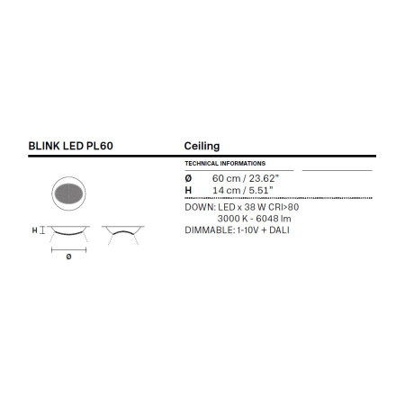 Потолочный светильник Masiero Eclettica Blink LED PL6 60 F01 SWE
