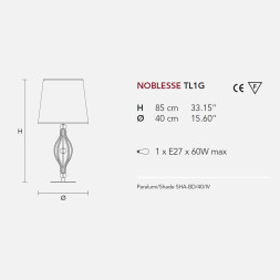 Настольная лампа Masiero Noblesse TL1G V13 / SHA/40/IV