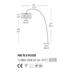 Торшер Morosini Evi Style Fog Plisse TE A 0211TE08AVIN