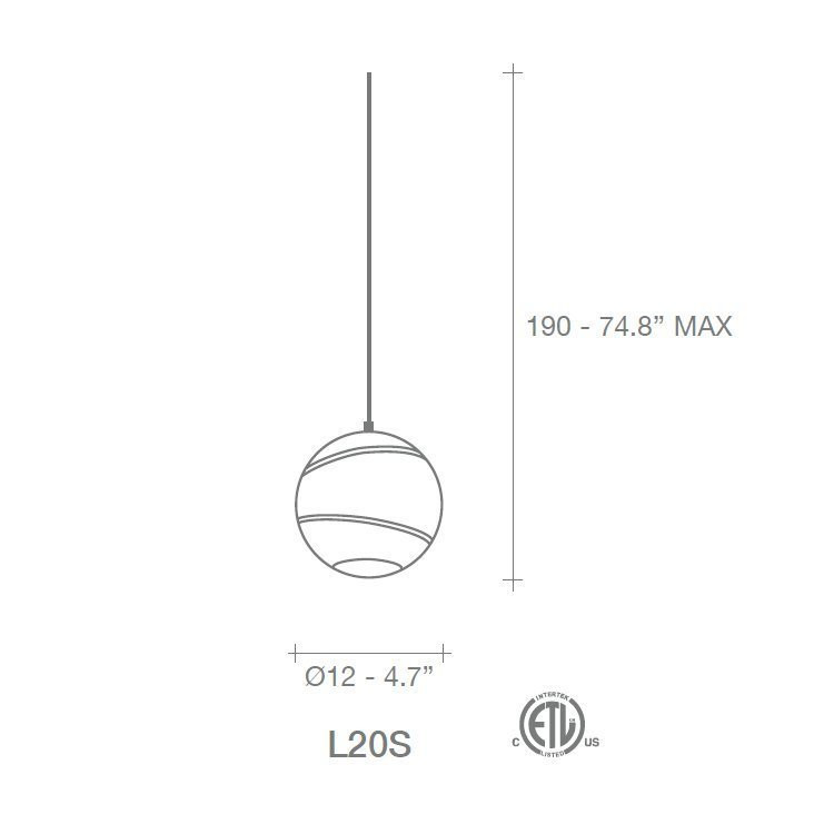 Подвесной светильник Terzani Bond L20S H7 F1